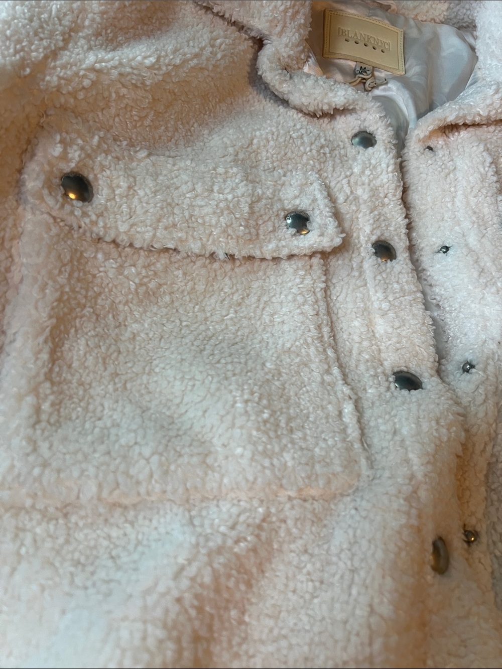 Plush Button-Front Jacket - Cream - Picture 3 of 5